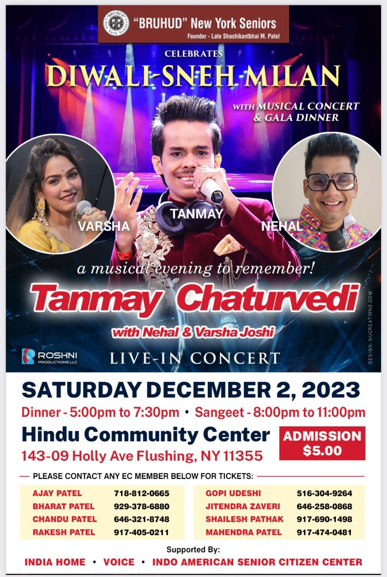 Celebrates DIWALI-SNEH-MILAN ► With Musical Concert & Gala Dinner