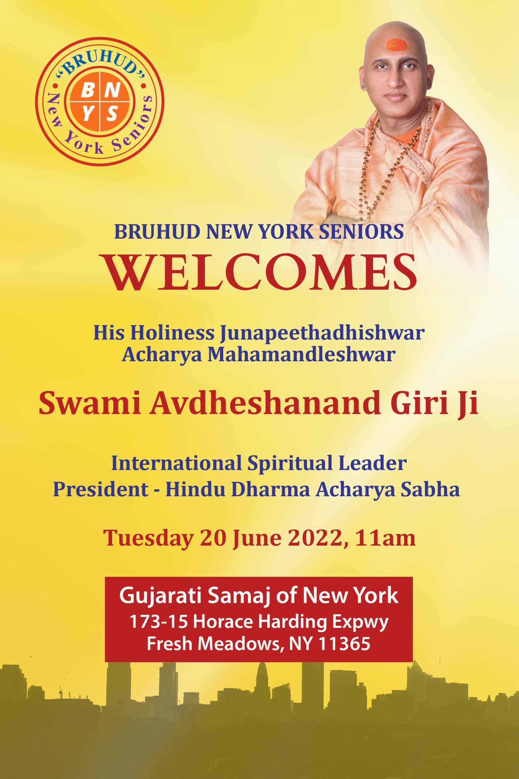 A Divine Gathering: Welcoming His Holiness Swami Avdheshanand Giri Ji