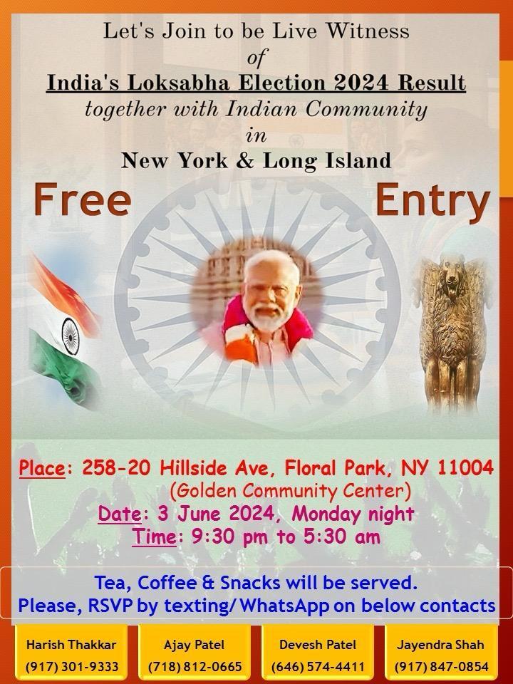 Live Screening of India’s Lok Sabha Election 2024 Results